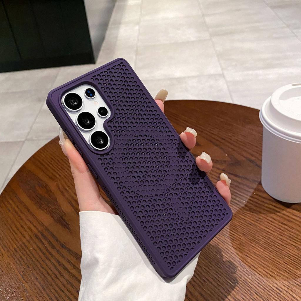 Honeycomb Mesh Cooling Suitable for Samsung S25 Ultra Skin-sensitive Magnetic Phone Case S24 Ultra Anti Fall Protection Case