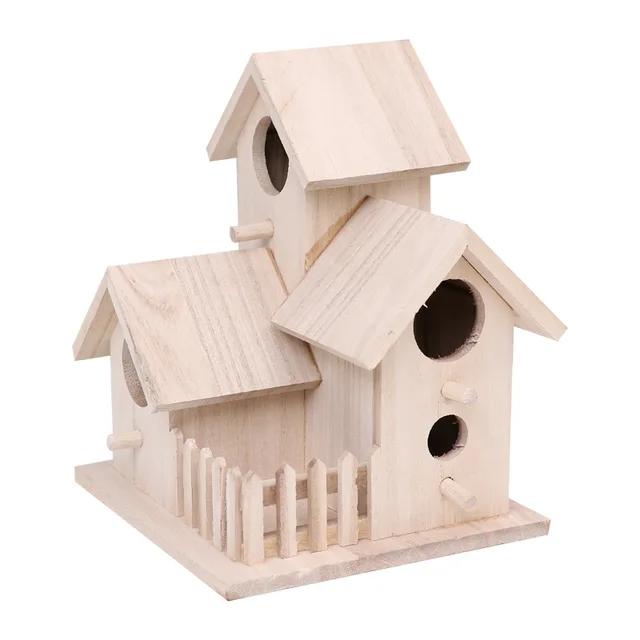 Outside Wooden Bird Nest Natural Wood Bird Hut Hummingbird House Clearance Bird Wild Nest Birdhouse Decor Garden For Craft Home