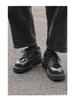 Men's British Style Height Increasing Derby Shoes - Black Leather, Thick Sole, Casual or Wedding Wear