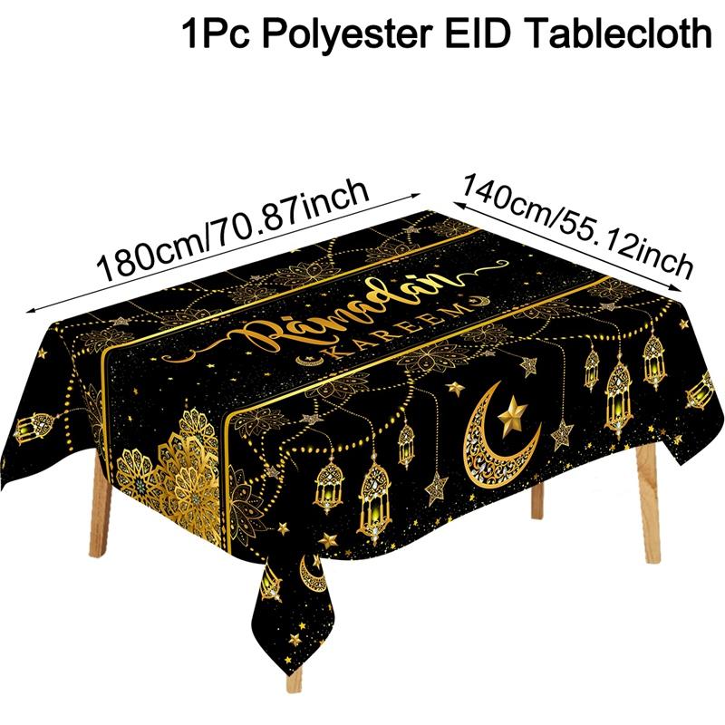 Ramadan Kareem Tablecloths Eid Mubarak Decoration for Home 2026 Islamic Muslim Party Supplies Ramadan Mubarak Eid Al Adha Gifts