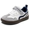 HOBIBEAR Kinder Weite Zehen Barfußschuhe Klettverschluss Minimalistische Sneaker Kunstleder Netz Retro Wanderschuhe für Großes Kind