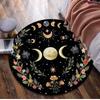 Floral Moon Phase Circular Rug - Office Decorative Carpet For Living Room Bedroom Door Mat Floor Rug Computer Chair Area Rug