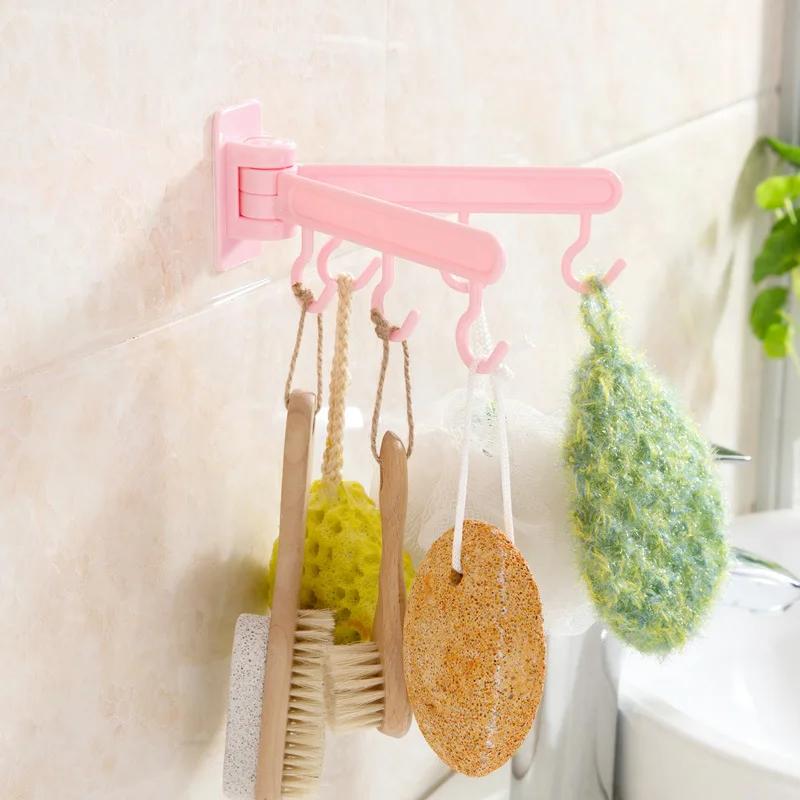 Bucătărie portabil ustensile de bucătărie culori bomboane multifuncționale rotative din plastic vâscoză cârlig de perete pentru ușă prosop agățat raft de depozitare