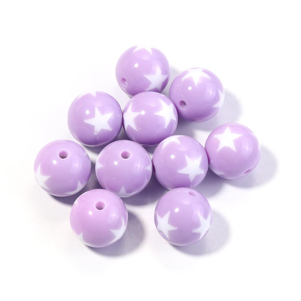 10-20pcs/lot 12 16 20mm Acrylic Beads Double Color Star Round Beads Loose Spacer Beads For Jewelry Making DIY Bracelet Necklace