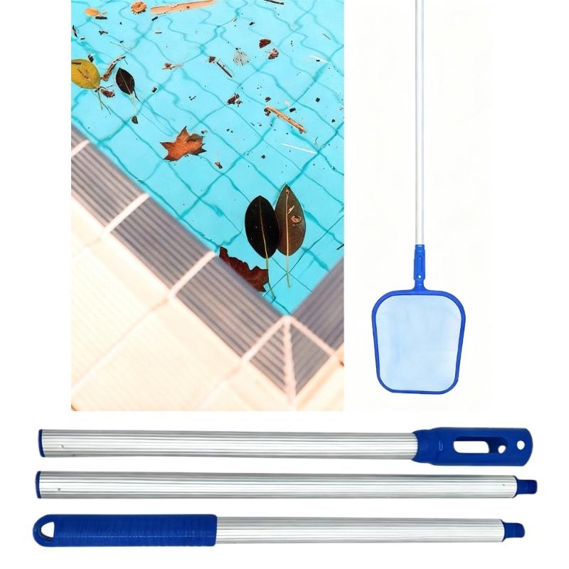 Quick Assembly Heavy Duty Aluminum Telescoping Pool Leaf Net Poles 3 Section 4 Section Adjustable Cleaning Tool Nonslip Handle