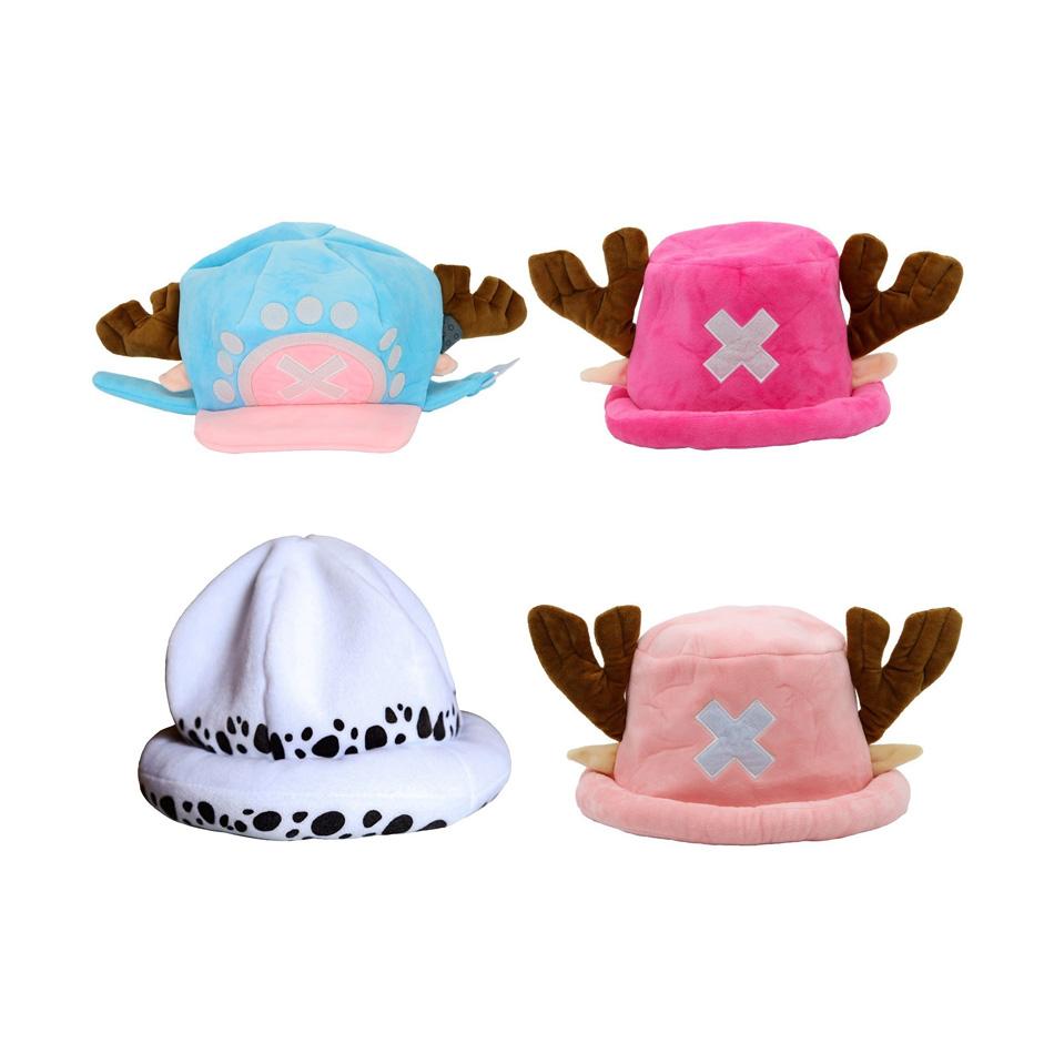 Anime Tony Tony Chopper Plush Hat Kawaii Cute Boy Girl Cosplay Blue Pink Soft Warm Hat Cartoon Chopper Accessories Props