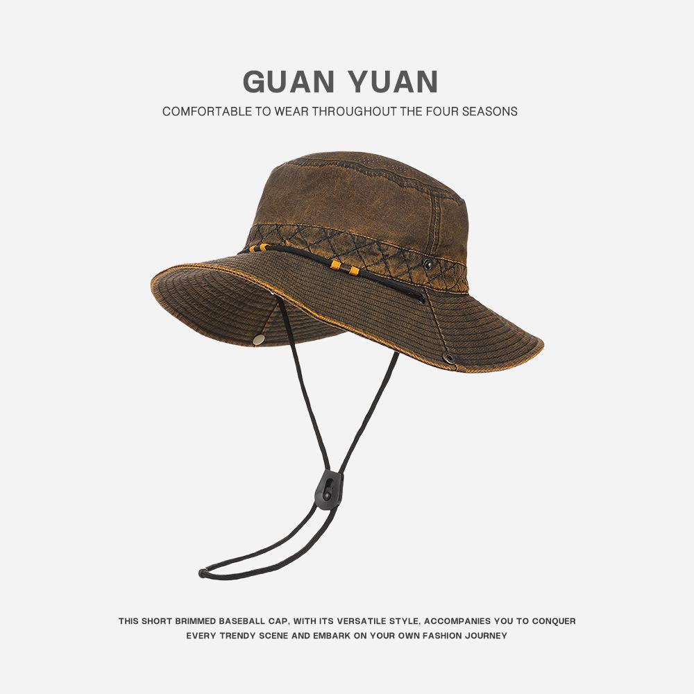 Men's Quick-Dry Color Block Sun Hat, UPF Sun Protection, Waterproof & Breathable; Ideal for Spring/Summer Outdoor Hiking & Sports.
