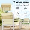 4 Seater Rattan Garden Furniture Set with 2 Armchairs, Loveseat, Coffee Table, Garden Sofa Set with Cushions, Beige