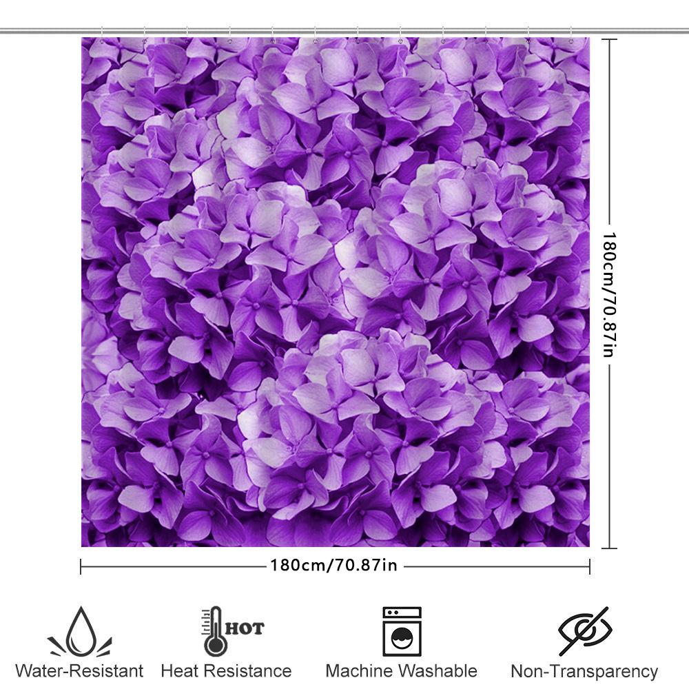 Purple Hydrangea Shower Curtain Wall Decor Bathroom Accessories Home Textiles