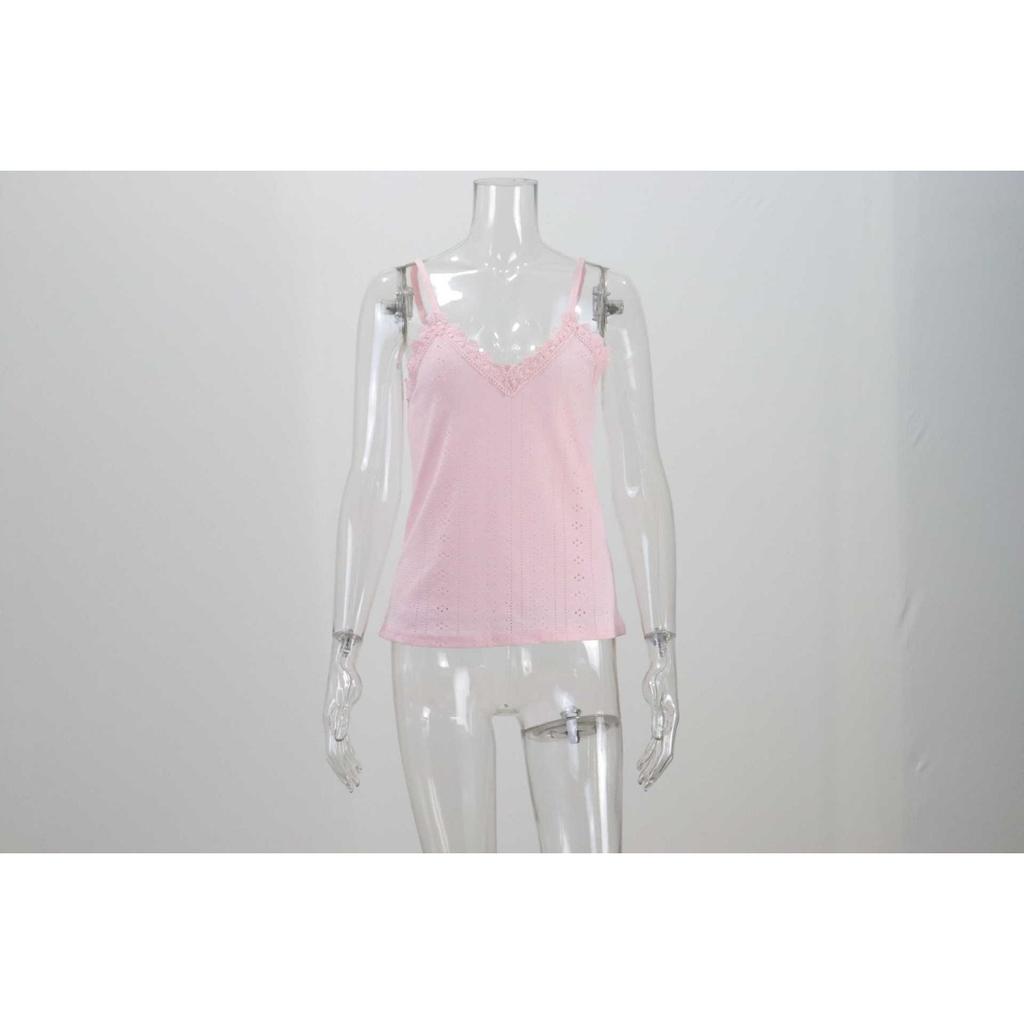 Letní nový dámský krajkový top s V-výstřihem