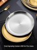 Gold Round 304 Stainless Steel Korean BBQ and Cake Tray