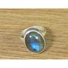 Oval Labradorite Ring US-7.5 Solid 925 Sterling Silver Chunky Gemstone Ring MK-36