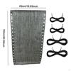 Chair Replacement Fabric 160x43 cm Folding Lounge Repair Cloth with Cords Kit