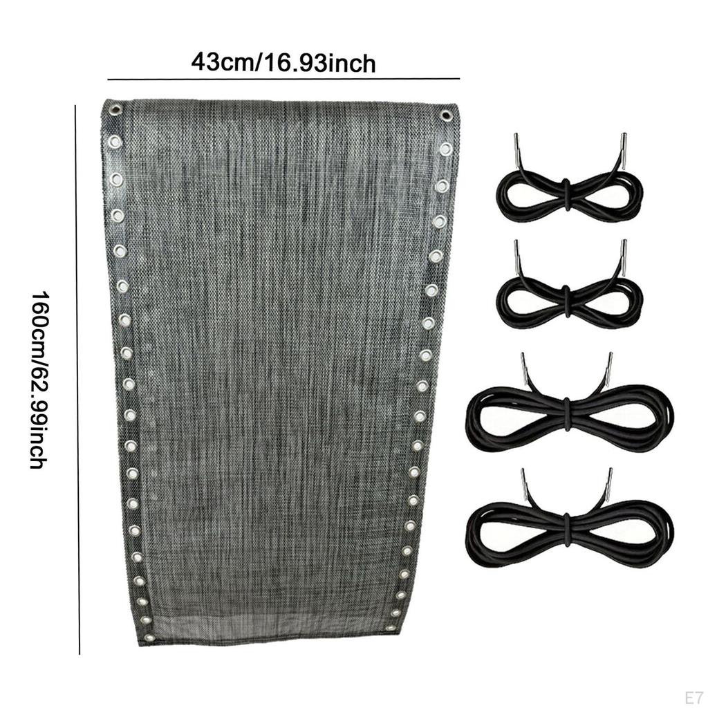 Chair Replacement Fabric 160x43 cm Folding Lounge Repair Cloth with Cords Kit