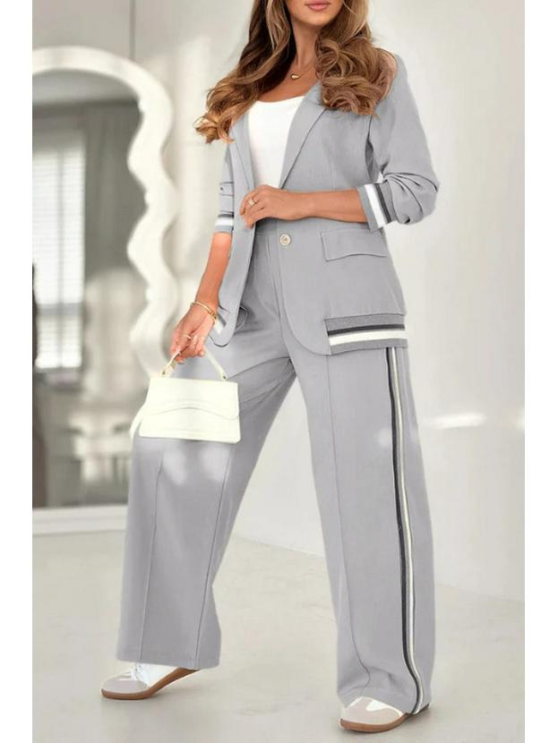 2025 Euro-American Ribbed Solid Color Fashion 2-Piece Set
