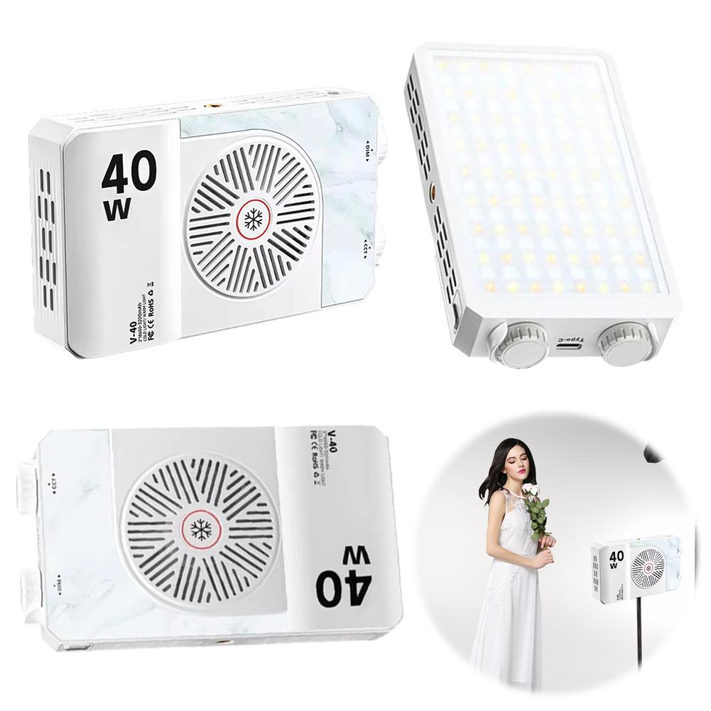 40W LED Camera Light 2800K-9000K Handheld Fill Light 4400mAh Rechargeable Portable Light Panel Video Light