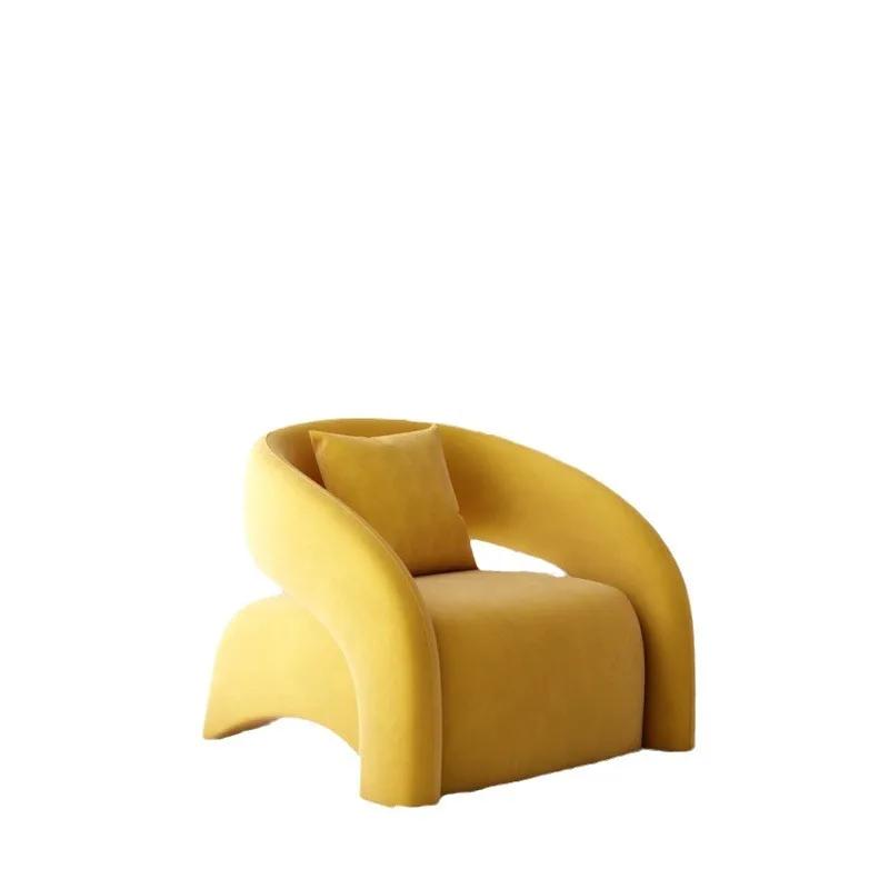 Casual Fabric Single Sofa Nordic Simple Living Room Furniture With Armrest And Backrest Lounge Chair Modern Leisure Sofa Chair