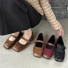 Fashion IPPEUM Women Ballet Flats 2025 New Mary Janes Burgundy Shoes Zapatos De Mujer Ballerina