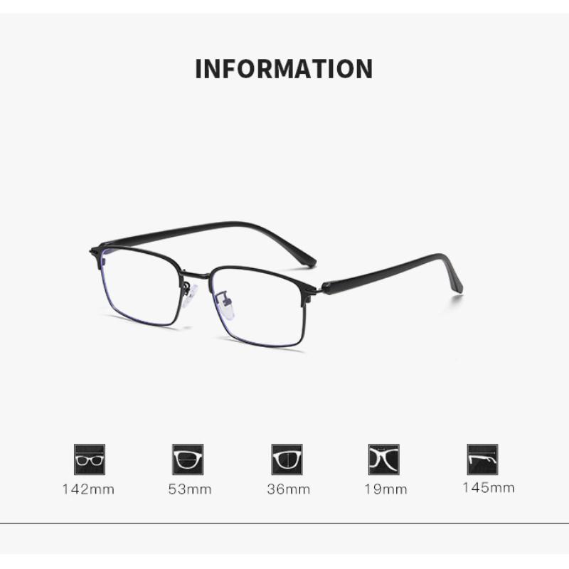 Business Half Frame Anti Blue Light Presbyopia Glasses Ultra Light Small Frame Elderly Glasses High-definition Far Sight Glasses
