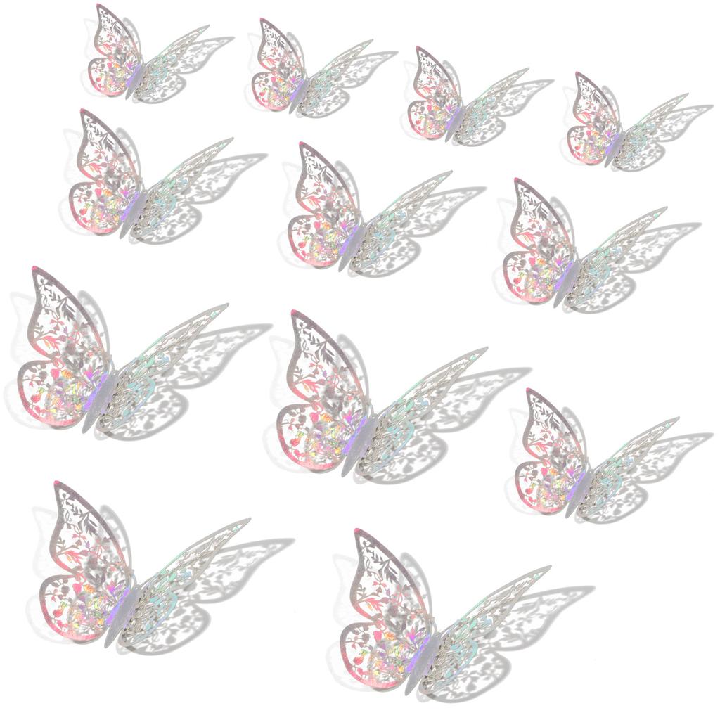 Decor Wedding Favor 3D Fantacy Butterfly Stickers Wall Art Hollow Butterflies Decals Mirage Color