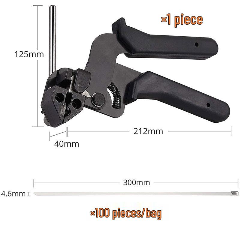 Stainless Steel Cable Tie Pliers - Manual Wire Tie Gun & Band Tensioner