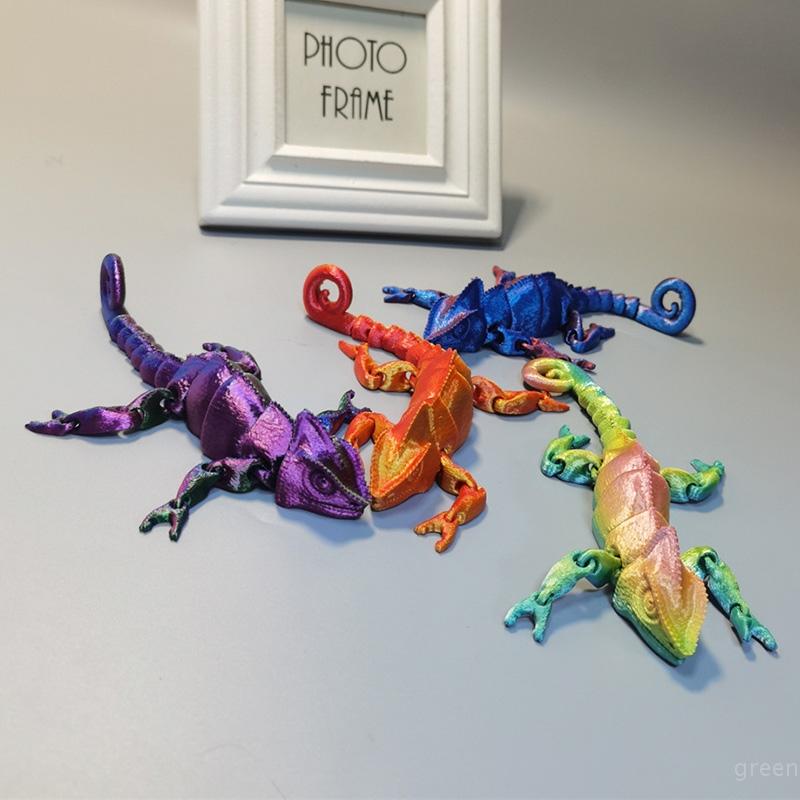 3D imprimate cameleon articulație mobilă luminos cameleon figurină model pește rezervor peisaj creativ animal ornament decor copil cadou