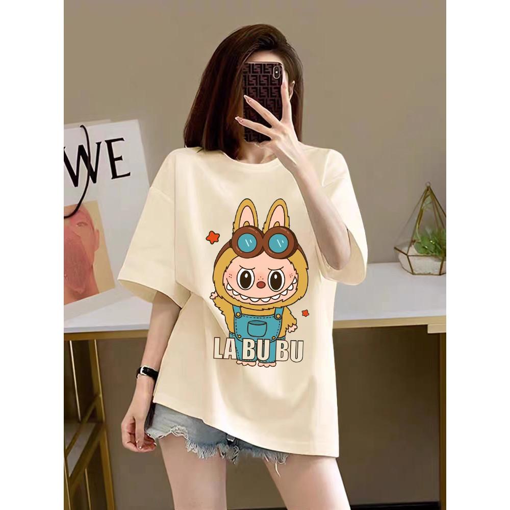 LABUBU Korean Top Short Sleeve T-shirt Women's Summer Casual Street Top