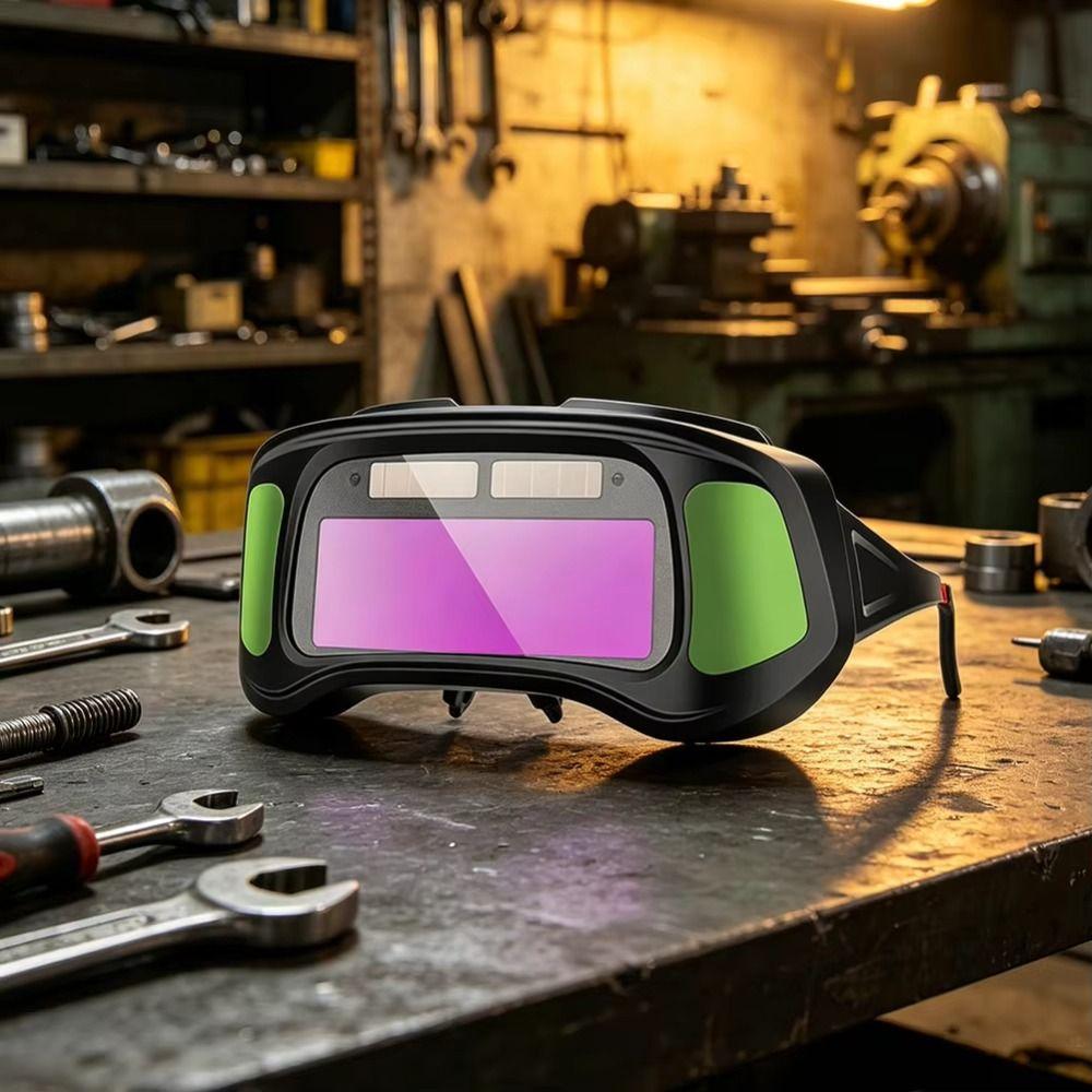 Headworn Automatic Dimming Welding Glasses Anti-glare Dimming Soldering Glasses Eye Protection Solar power Solder Lenses Welder