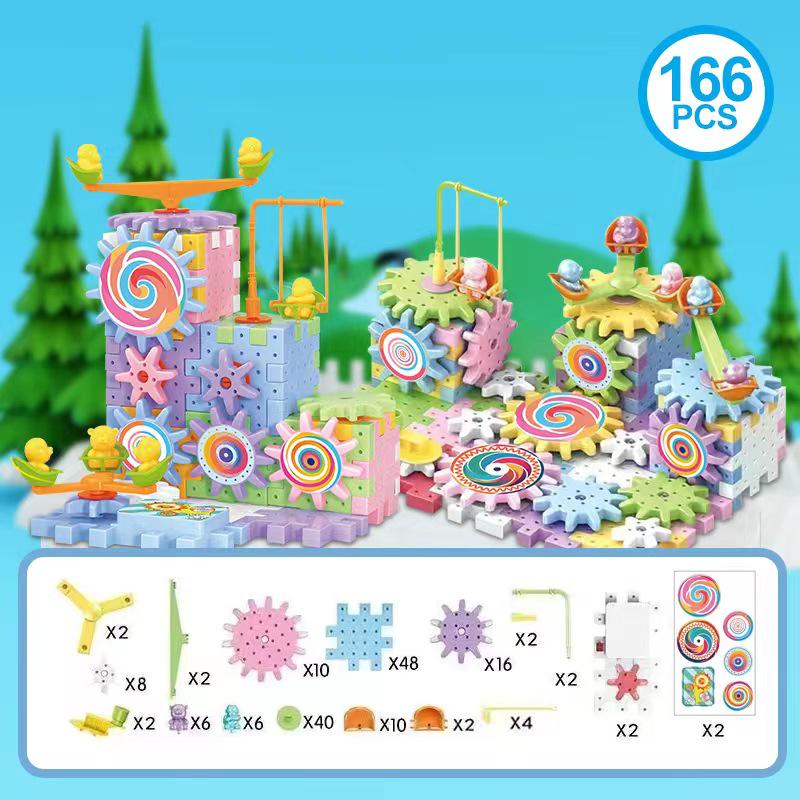 Children's Electric Gear Building Blocks: Educational Track Puzzle Toy for Boys and Girls