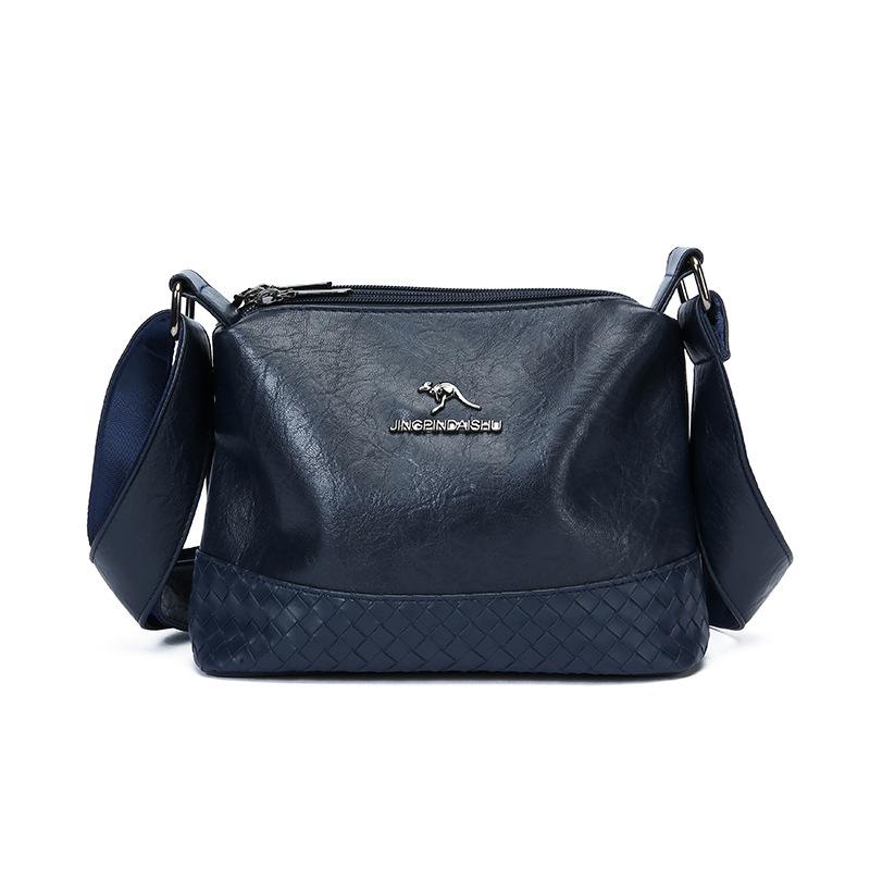 New Simple Women's High Quality Crossbody Bag--Multilayer Retro Ladies Handbag Crossbody Texture Splicing Shoulder Bag