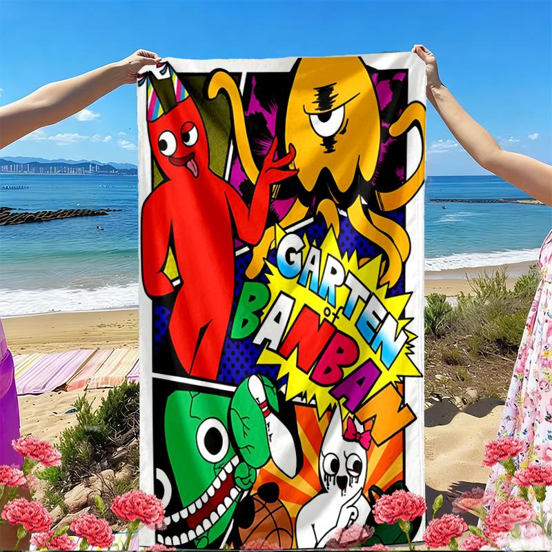 Game Rainbow Friends Print Beach Towel, Versatile Lightweight Absorbent Beach Towel for Pool Surf Yoga Bathroom, Perfect Birthday Holiday Gift