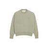 AMIPARIS Solid Color Patch Heart Round Neck Pullover Long Sleeve Sweater Unisex Sweater Sandy-Green UKS042KN0039-366