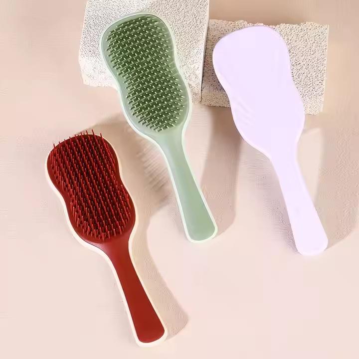Plastic Banana Leaf Shape Detangling Hair Brush Wet and Dry Massage Hair Brush
