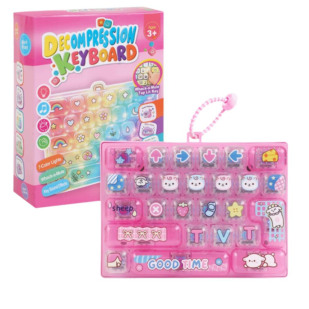 Transparent Dual-Tone Mini Keyboard Pendant 26-Key Keyboard Keychain Bag Accessory