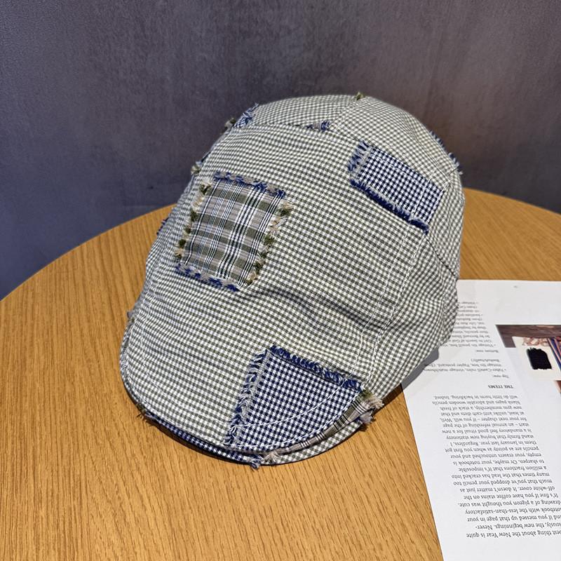 Retro Patchwork Baseball Cap With Sunshade For Casual Outdoor Activities