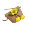 Girl Handmade Woven Straw Bag Summer Coin Purse Flower Storage Basket Zipper Photo Props Crossbody Handbag