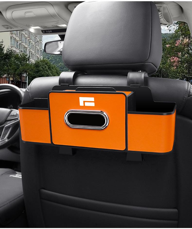 Jishi 01 Sitzrücken-Organizer für das Auto: Aufbewahrungsbox, Getränkehalter, Taschentuchspender, Handyhalter.