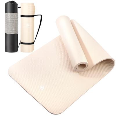 JOYme Yogamatte 15mm Aufbewahrungstasche Nitril für und Übung für Indoor-Yoga und und (Vanille, Dick, Enthalten, Hochdichter Gummi) Yoga, Training,