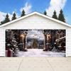 Classic Christmas backdrop for a large garage door, New Year's party backdrop, winter scene, decorative banner47