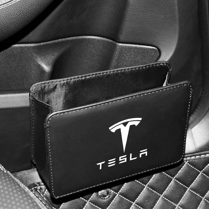 

Car Sticker 2025 Hot For Tesla Model 3 S X Model Y ABS Car Logo Badge Trash Bin Garbage Dust Case Plastic Trash Can Auto Interio For Tesla