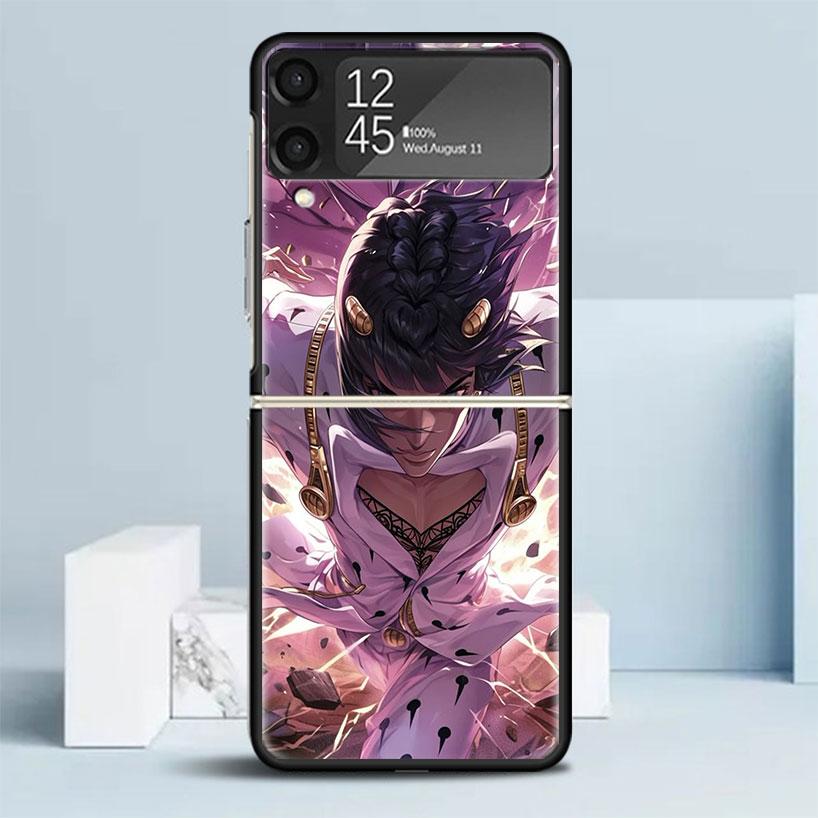 JoJo Adventure Bruno Buccellati Black Cover for Samsung Galaxy Z Flip 7 6 5 4 3 5G Phone Case Flip7 Flip6 Flip5 Flip4 Flip3 Patt