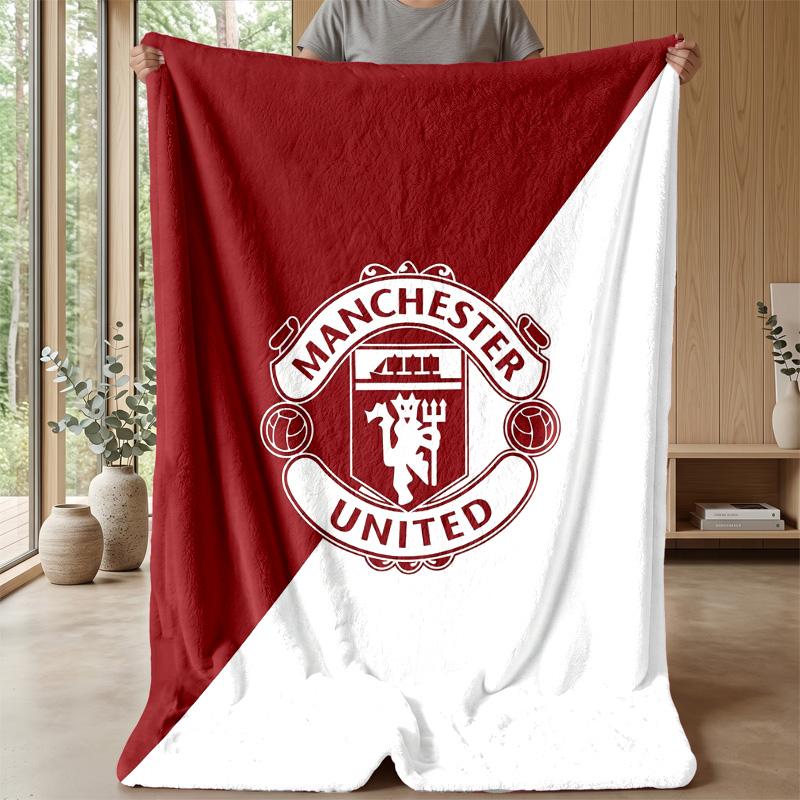 Coperta in pile flanella morbida Manchester United FC Leggera Accogliente Calda Coperta da divano letto Decorazione per la casa