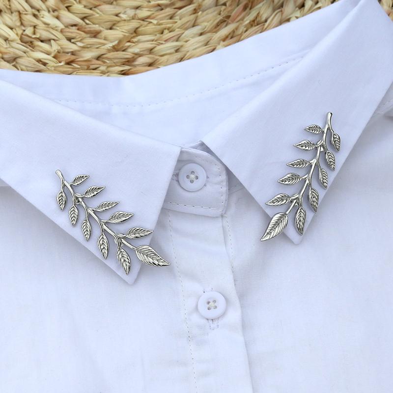 Vintage Triangle Shirt Collar Pin Collar Brooch Women Brooch Hollow Out Metal Brooch Clothes Decorative Cute Jewelry Accessories