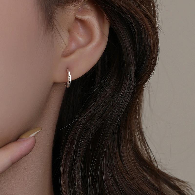 Boucles d'Oreilles Créoles en Argent 925 pour Femmes Élégantes Minimalistes Cercle Rond Pendantes Bijoux Cadeaux de Fête Mariage