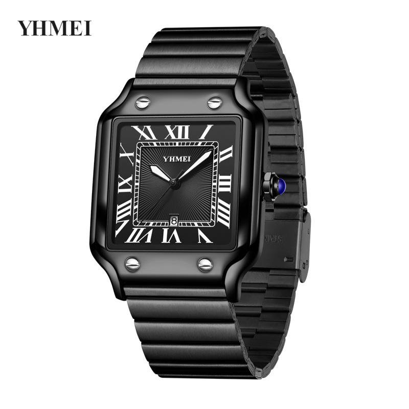 Orologio al Quarzo YHMEI Impermeabile Senza Tempo con Cinturino in Acciaio Retrò