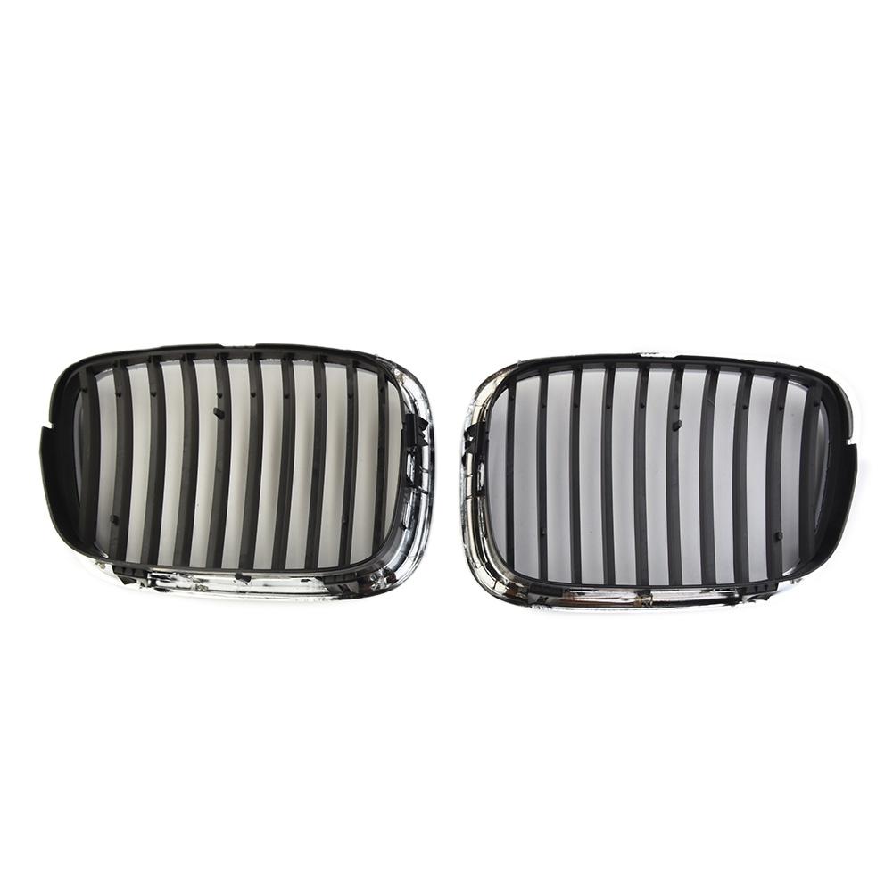 1 Paar Kühlergrills für BMW E39 5er Serie 525 530 535 540 M5 1998-2003 Front Chrom Schwarz Kühlergrill Ersatz Auto Außen Teile