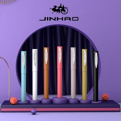 Penne stilografiche Jinhao serie 519 Leaf Penne a inchiostro con pennino extra fine a forma di barile di colore fumoso