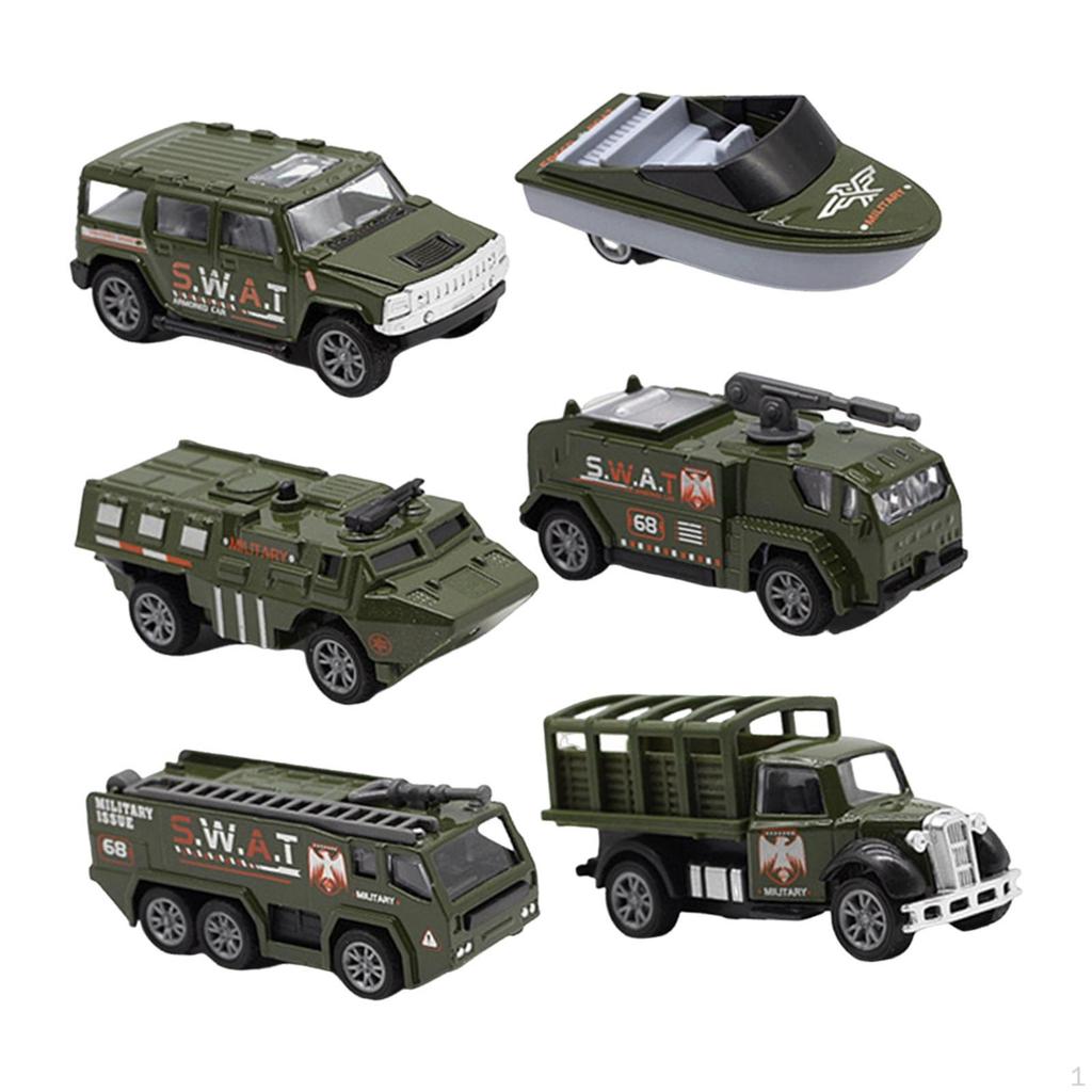 6 Pcs Pull Back And Move Alloy Vehicles, 2.7-3.2 Inch, Crash Resistant, Some Movable Joints,