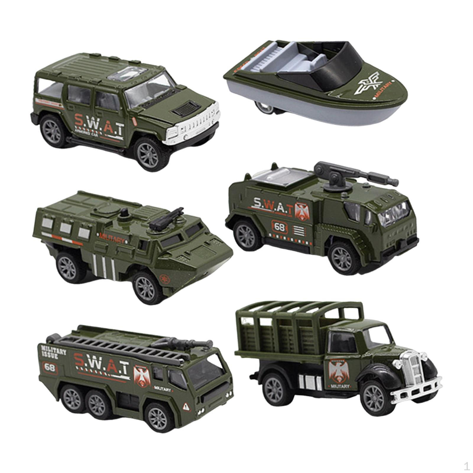 

6 Pcs Pull Back And Move Alloy Vehicles, 2.7-3.2 Inch, Crash Resistant, Some Movable Joints, Style A