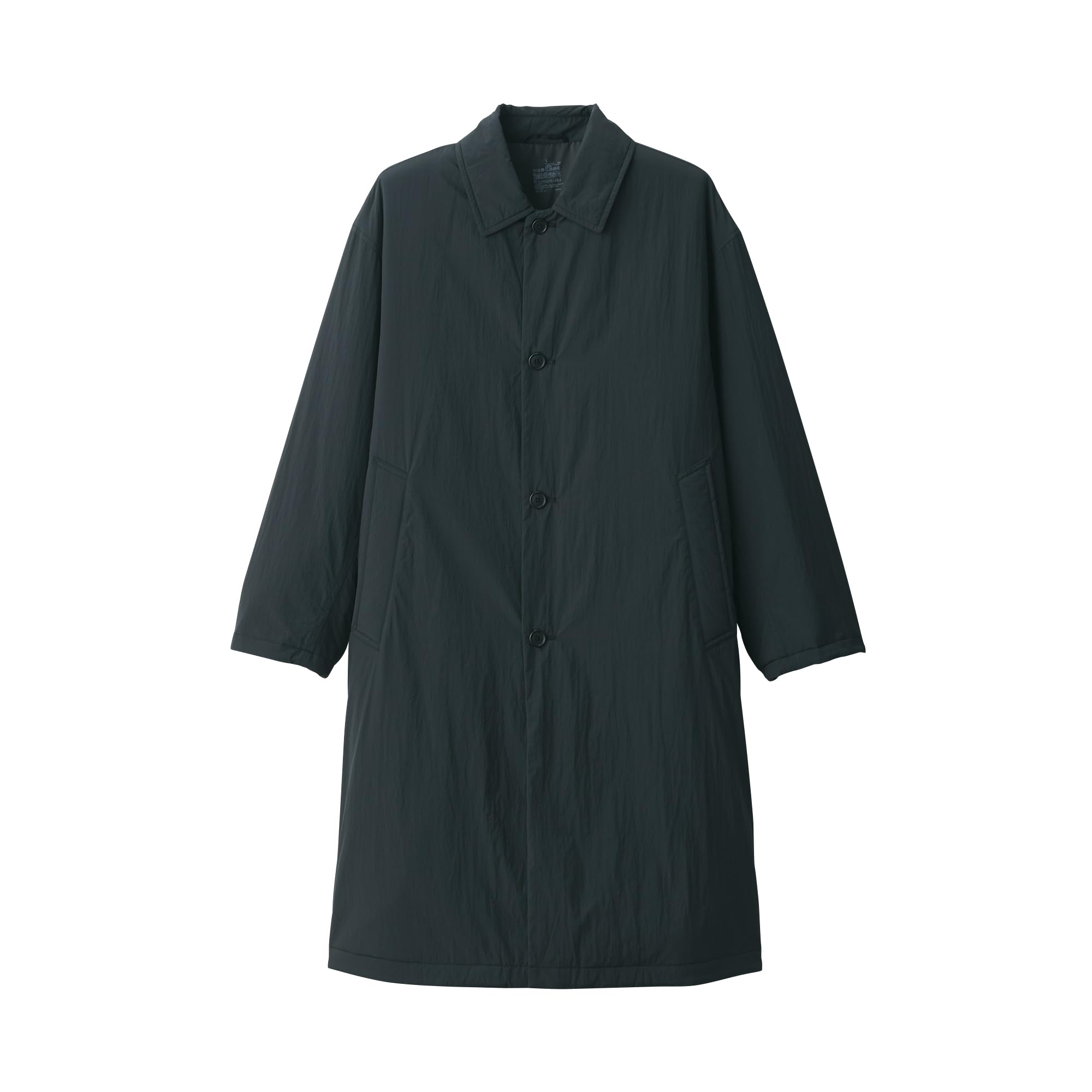 

MUJI Стираемый стеганый тренч Размер AD0VNA4A Мужское пальто, Черный, L, чёрный